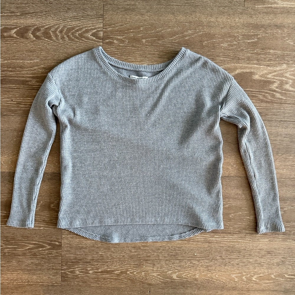 Grey Ribbed Sweater